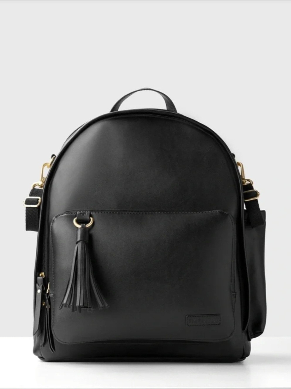 Black Leather Diaper Bag